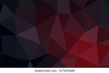 Dark Red vector triangle mosaic template. Polygonal abstract illustration with gradient. Best triangular design for your business.