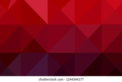 Dark Red vector triangle mosaic texture. Creative illustration in halftone style with gradient. A completely new design for your business.
