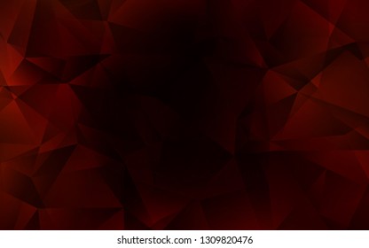 Dark Red vector triangle mosaic texture. Polygonal abstract illustration with gradient. Best triangular design for your business.