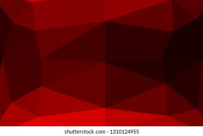 Dark Red vector triangle mosaic texture. Colorful illustration in abstract style with gradient. Template for your brand book.