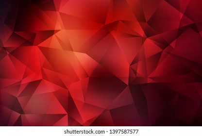 Dark Red vector triangle mosaic background. Elegant bright polygonal illustration with gradient. A completely new design for your leaflet.