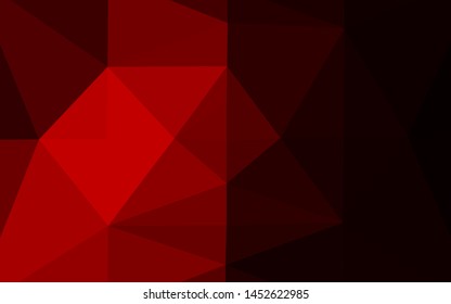 Dark Red vector triangle mosaic texture. Colorful abstract illustration with gradient. Textured pattern for background.