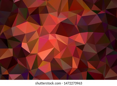 Dark Red vector triangle mosaic background. Creative geometric illustration in Origami style with gradient. Template for cell phone's backgrounds.