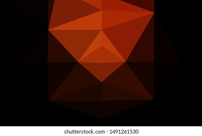 Dark Red vector triangle mosaic cover. Creative illustration in halftone style with gradient. Completely new template for your business design.
