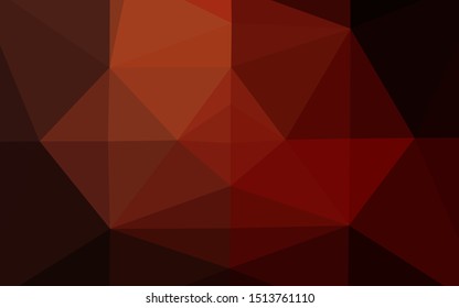 Dark Red vector triangle mosaic cover. A vague abstract illustration with gradient. Triangular pattern for your business design.