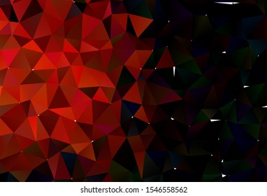 Dark Red vector triangle mosaic texture. Brand new colorful illustration in with gradient. Completely new template for your business design.