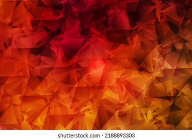 Dark Red vector triangle mosaic texture. Triangular geometric sample with gradient.  Brand new design for your business.