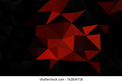 Dark Red vector triangle mosaic pattern. A sample with polygonal shapes. Triangular pattern for your business design.