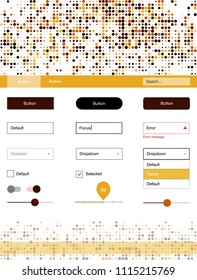Dark Red vector ui kit with dots. Web ui kit with abstract gradient circles in its header. This sample is for your website.