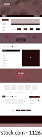 Dark Red vector ui kit with bubble shapes. Creative illustration in halftone marble style with gradient. This sample is for your landing page.