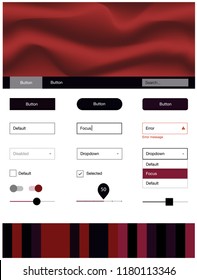 Dark Red vector ui kit with bubble shapes. Elegant bright illustration with gradient  in memphis style. This sample is for your landing page.