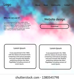 Dark Red vector ui kit with clouds, stars. Decorative ui kit design in abstract style with colorful sky. Simple colorful design for websites.
