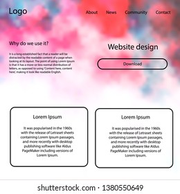 Dark Red vector ui kit with clouds, stars. Colorful ui/ux kit with header consisted of clouds & stars. This template you can use for landing pages.