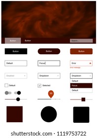 Dark Red vector ui ux kit with space stars. Decorative ui kit design in abstract style with colorful sky. This sample is for your landing page.