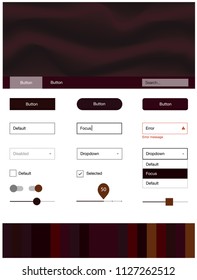 Dark Red vector ui ux kit with lines, ovals. Colorful abstract illustration with gradient lines. This sample is for your landing page.