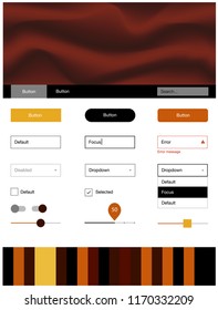 Dark Red vector ui ux kit with lines, ovals. Creative illustration in halftone marble style with gradient. This template you can use for landing pages.