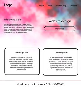 Dark Red vector ui ux kit with space stars. Modern Style guide with colorful gradient sky in its header. This sample is for your landing page.