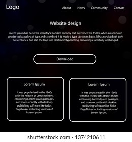 Dark Red vector ui ux kit with space stars. Beautiful ui ux kit with colorful sky in its header. Simple colorful design for websites.