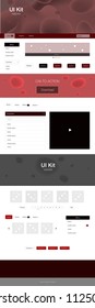 Dark Red vector web ui kit with lamp shapes. Colorful abstract illustration with gradient lines. This template you can use for websites.
