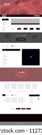Dark Red vector web ui kit with lamp shapes. Colorful abstract illustration with gradient lines. This sample is for your landing page.