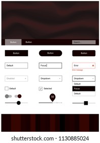 Dark Red vector web ui kit with lamp shapes. Shining curly illustration in marble style with gradient. This sample is for your landing page.