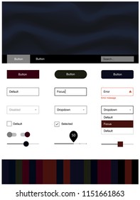 Dark Red vector web ui kit with lamp shapes. Colorful abstract illustration with gradient lines. This template you can use for websites.