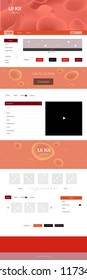 Dark Red vector web ui kit with lamp shapes. Modern gradient abstract illustration with bandy lines. Modern template for your landing page.