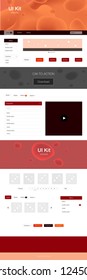 Dark Red vector web ui kit with lamp shapes. Shining curly illustration in marble style with gradient. Simple colorful design for websites.