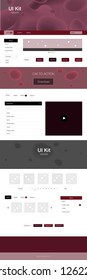 Dark Red vector web ui kit with lamp shapes. Modern gradient abstract illustration with bandy lines. This template you can use for websites.