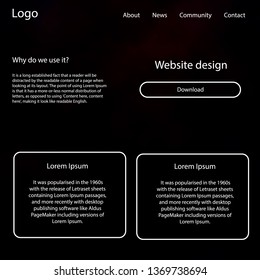Dark Red vector web ui kit with nebula stars. Decorative ui kit design in abstract style with colorful sky. This template you can use for landing pages.