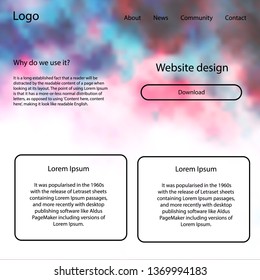 Dark Red vector web ui kit with nebula stars. Colorful ui/ux kit with header consisted of clouds & stars. This template you can use for landing pages.