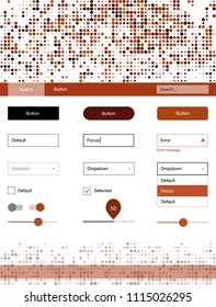 Dark Red vector wireframe kit with dots. Beautiful ui ux kit with colorful dots in its header. Modern template for your landing page.