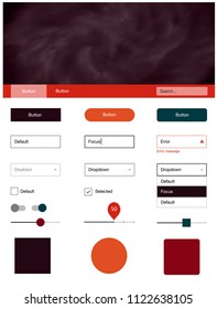 Dark Red vector wireframe kit with galaxy stars. Decorative ui kit design in abstract style with colorful sky. This template you can use for websites.