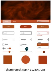 Dark Red vector wireframe kit with galaxy stars. Decorative ui kit design in abstract style with colorful sky. This sample is for your website.