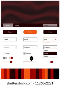 Dark Red vector wireframe kit with abstract circles. Creative illustration in halftone marble style with gradient. Simple colorful design for websites.