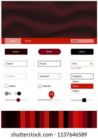 Dark Red vector wireframe kit with abstract circles. Creative illustration in halftone marble style with gradient. Beautiful layout for websites, landing pages.