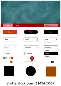 Dark Red vector wireframe kit with galaxy stars. Colorful ui/ux kit with header consisted of clouds & stars. This template you can use for landing pages.
