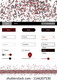 Dark Red vector wireframe kit with dots. Decorative ui kit design in abstract style with colorful dots. Simple colorful design for websites.