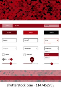 Dark Red vector wireframe kit with dots. Beautiful ui ux kit with colorful dots in its header. Beautiful layout for websites, landing pages.
