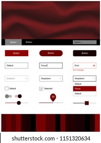 Dark Red vector wireframe kit with abstract circles. Shining curly illustration in marble style with gradient. Beautiful layout for websites, landing pages.