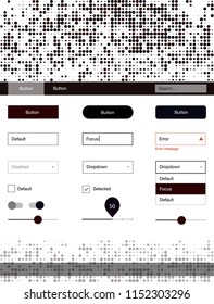 Dark Red vector wireframe kit with dots. Decorative ui kit design in abstract style with colorful dots. This template you can use for websites.