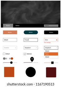 Dark Red vector wireframe kit with galaxy stars. Beautiful ui ux kit with colorful sky in its header. This template you can use for landing pages.
