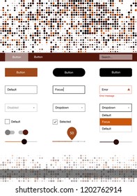 Dark Red vector wireframe kit with dots. Colorful ui/ux kit with header consisted of spheres. This sample is for your website.