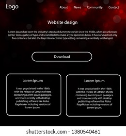 Dark Red vector wireframe kit with galaxy stars. Colorful ui/ux kit with header consisted of clouds & stars. This sample is for your website.