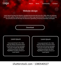 Dark Red vector wireframe kit with galaxy stars. Colorful Style guide with stars on abstract background. Beautiful layout for websites, landing pages.