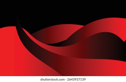 Dark Red Wavy Background with Abstract Flowing Lines