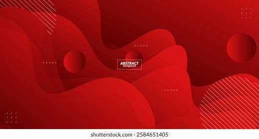 Dark red wavy background with gradient textured background design in 3D style. Vector Eps10