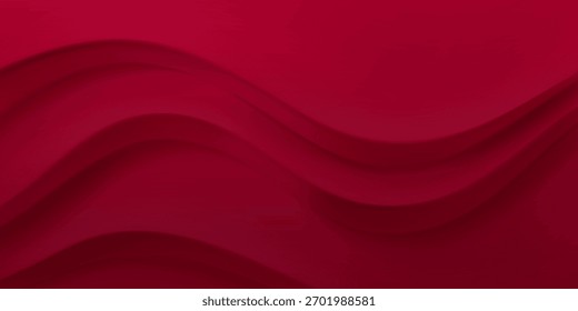 Fondo ondulado rojo oscuro con curvas suaves y fluidas y sombreado sutil, creando una sensación de profundidad y textura.