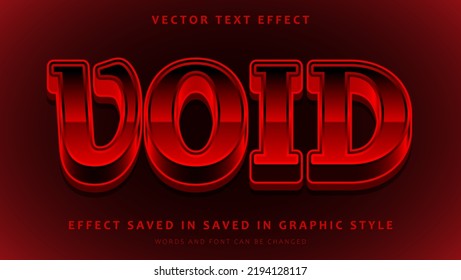 Dark Red Word Void Editable Text Effect Design Template, Effect Saved In Grapgic Style