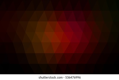 Dark Red Yellow abstract textured polygonal background. Vector blurry triangle design. Pattern can be used for background.